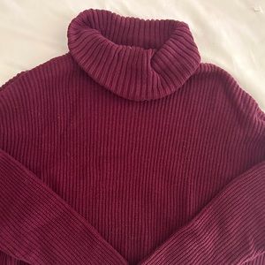 Hollister Cropped Plum Turtleneck Sweater